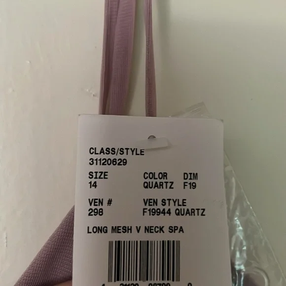 NWT david's bridal quartz v neck mesh gown with slit size: 14 - Picture 4 of 8